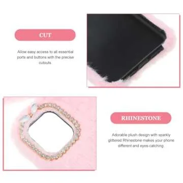 11 Case Cellphone Cases Phone Case Compatible with iPhone 11, Furry Phone Cover 6.1 Inches Cute Phone Protector Plush Bunny Phone Shell Rabbit Phone Case for Woman Girls Phone Cases