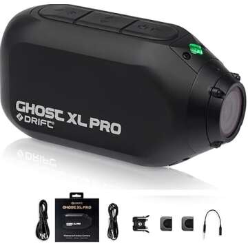 Drift Ghost XL Pro - 4K Action Camera, Image Stabilization, Waterproof, Rotatable Lens, Dashcam Mode, Livestreaming, Clone Mode, 7hr Battery Life at 1080P & 4.5hr Battery Life at 4K (XL Pro)