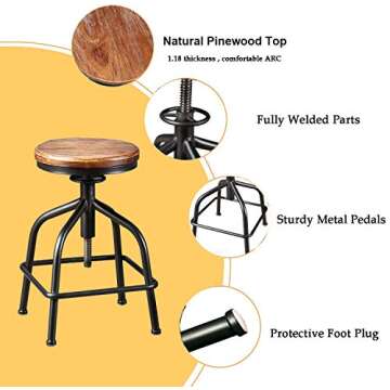 Topower Adjustable Swivel Kitchen Stools Set of 2