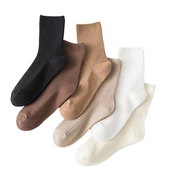 PCOIUYI Women Cotton Crew Socks - Chic & Comfortable