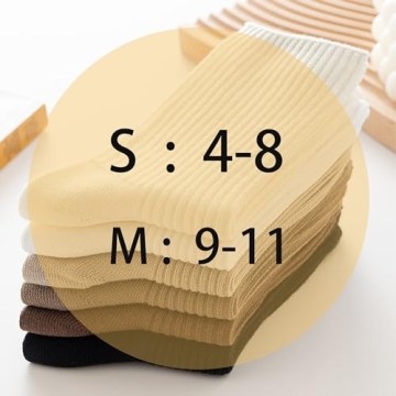 PCOIUYI Women Cotton Crew Socks - Chic & Comfortable