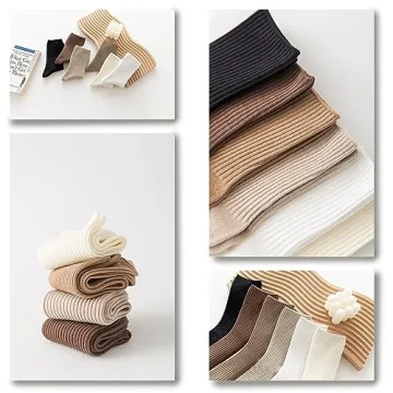 PCOIUYI Women Cotton Crew Socks - Chic & Comfortable