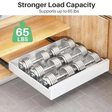 Pull out Cabinet Organizer, 21"Deep, Slide out Drawers for Kitchen Cabinets, Under Sink Pull-Out Home Organizers with Adhesive Nano Film Fixed, Sliding Cabinet for Bathroom, Pantry Storage Shelf