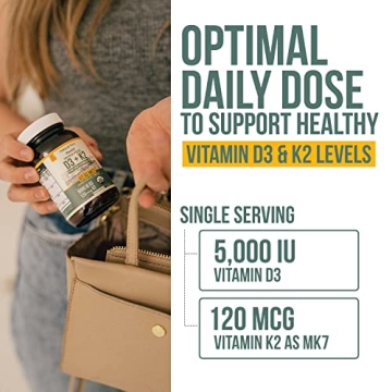 Organic D3 + K2 Supplement for Health & Vitality