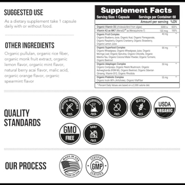 Organic D3 + K2 Supplement for Health & Vitality