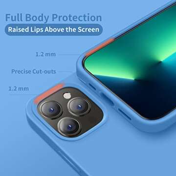 Cordking Designed for iPhone 13 Pro Max Case, Silicone Ultra Slim Shockproof Protective Phone Case with [Soft Anti-Scratch Microfiber Lining], 6.7 inch, Blue