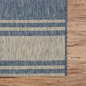 LR Home Captiva 5x7 Indoor/Outdoor Nautical Area Rug