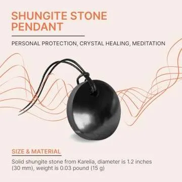Karelian Heritage 100% Effective Shungite Necklace | Bad Vibes Protection | Healing Energy Shungite Stone | Authentic Shungite Crystal Jewelry Pendant Amulet | Chakra Necklace for Meditation PE09