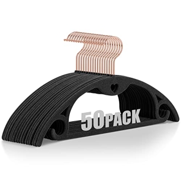 IEOKE Velvet Clothes Hangers - Stylish, Non-Slip, Space-Saving 50 Pack