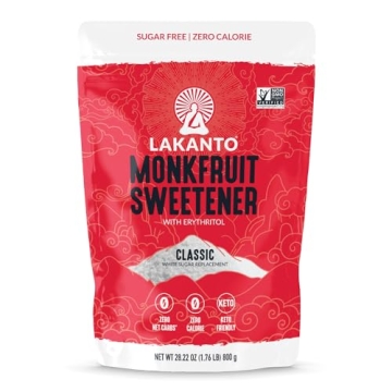 Lakanto Monk Fruit Sweetener With Erythritol, White Sugar Substitute From Monk Fruit Extract, Classi...