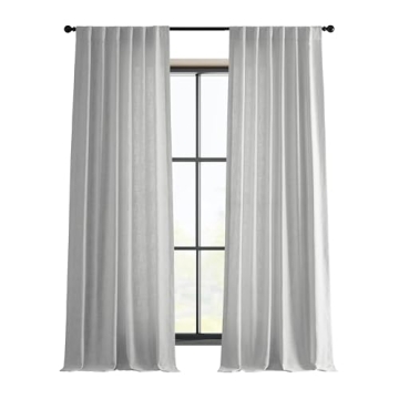 HPD Half Price Drapes Premium Heavy Faux Linen Curtains for Living Room (1 Panel), 50W x 108L Light ...