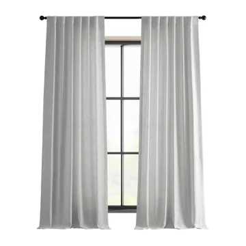 HPD Half Price Drapes Premium Heavy Faux Linen Curtains for Living Room (1 Panel), 50W x 108L Light ...