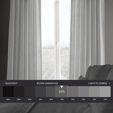 HPD Premium Heavy Faux Linen Curtains 50W x 108L