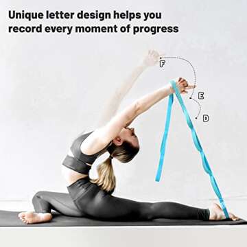 Trideer Yoga Strap Stretching Strap - 10/12 Loops Non-Elastic Stretch Strap, Perfect Home Workout Stretching Out Strap, Yoga Stretching Strap for Rehabilitation, Pilates, Dance (12 Loops, Blue)