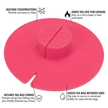Primula Tea Bag Buddy, Silicone Tea Bag Holder & Squeezer, Easy to Use, Mess Free, Dishwasher Safe, Pink