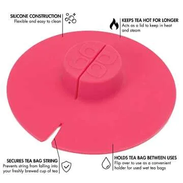 Primula Tea Bag Buddy, Silicone Tea Bag Holder & Squeezer, Easy to Use, Mess Free, Dishwasher Safe, Pink