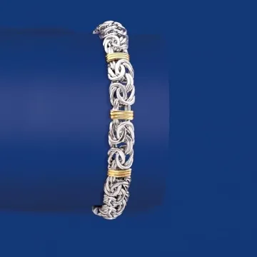 Ross-Simons Byzantine Bracelet in Silver and Gold - 8 inches