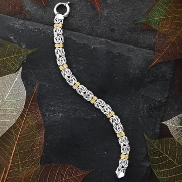 Ross-Simons Byzantine Bracelet in Silver and Gold - 8 inches