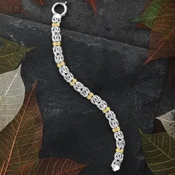 Ross-Simons Byzantine Bracelet in Silver and Gold - 8 inches
