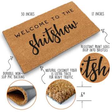 Welcome to the Shitshow Doormat: Funny Outdoor Entry Mat for Home