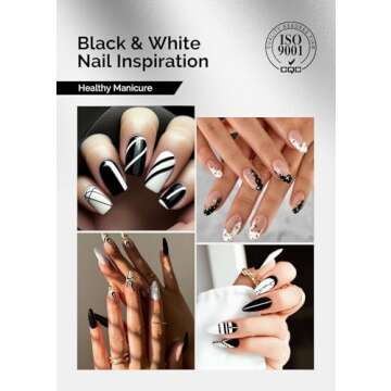 MelodySusie Thick Gel Nail Polish Set - 2 Pcs 15ML Black & White Gel Polish