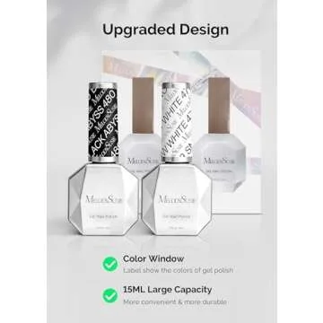 MelodySusie Black & White Gel Nail Polish Set - 2 Pcs