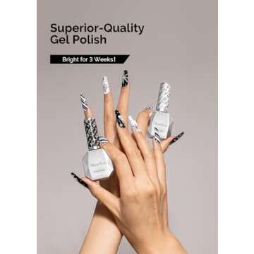 MelodySusie Black & White Gel Nail Polish Set - 2 Pcs