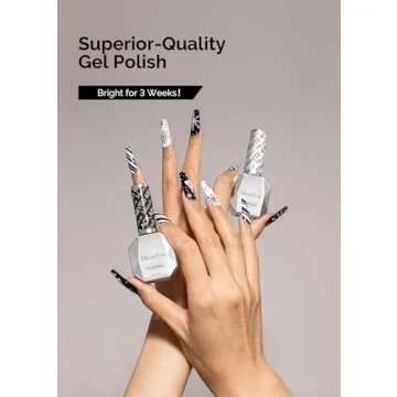 MelodySusie Black & White Gel Nail Polish Set - 2 Pcs