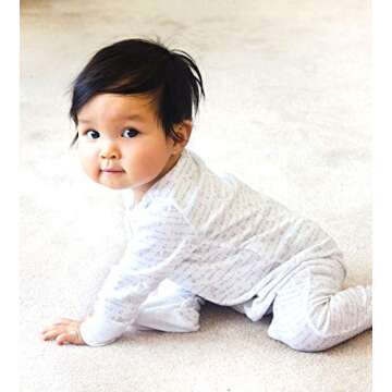 Burt's Bees Baby, Baby Girls,Sleeper Pajamas, Zip Front Non-Slip Footed Sleeper PJs, 100% Organic Cotton, Pink Rugby Stripe, 3-6 Months