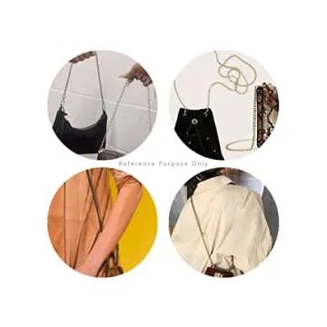 CRAFTMEMORE Purse Chain Strap, Chain with Leather Handle, Shoulder Handbag Replacement Pochette Accessories K083 (25 Inches, Silver)