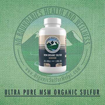 500mg MSM Organic Sulfur Capsules by No Boundaries Health and Wellness – 180 Vegetable Capsules: No Excipients or Fillers – Premium Health Supplement: 99.9% Pure MSM Powder – Joints, Skin, Hair, Nail
