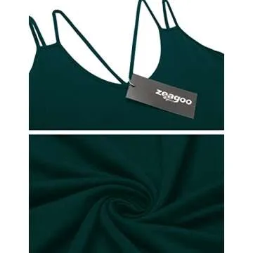 Zeagoo Women's Sexy Tanks Top Loose Fit Camisole Beach Solid Basic Tank Spring Dark Green