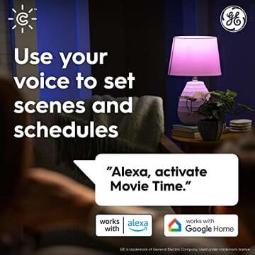 GE CYNC Smart LED Light Bulb, Color Changing Lights, Bluetooth and Wi-Fi Lights, Works with Alexa and Google Home, A19 Light Bulb (1 Pack)
