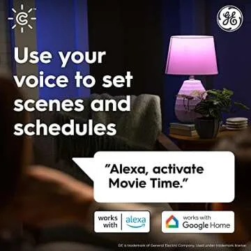 GE CYNC Smart LED Light Bulb, Color Changing Lights, Bluetooth and Wi-Fi Lights, Works with Alexa and Google Home, A19 Light Bulb (1 Pack)