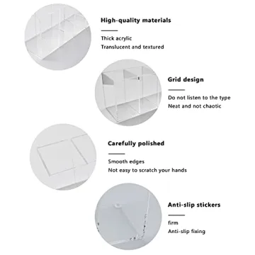 Multifunctional QPEY Acrylic Pen Holder for Office & Makeup