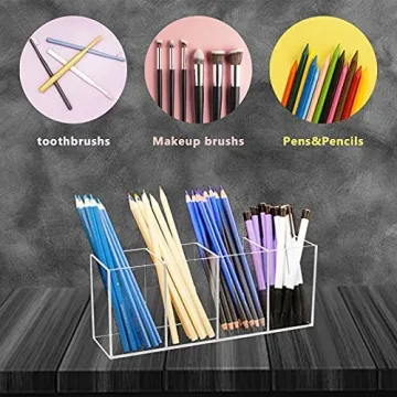 Multifunctional QPEY Acrylic Pen Holder for Office & Makeup