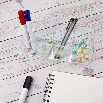 Multifunctional QPEY Acrylic Pen Holder for Office & Makeup