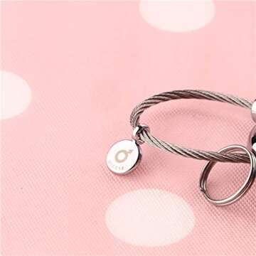 MILESI Original Fantastic Kissing Elephant Couples Keychains Birthday Valentines Gifts Cute Charm Set Couple Gift(black-gold)