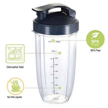 32oz Replacement Cups for Nutribullet 600W 900W Blenders