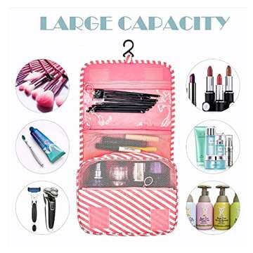 Premium Toiletry Bag for Women Hanging Makeup Bags Organizer Travel Bag for Toiletries Cosmetic Bag ...