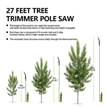 ELIXRION 7-27ft Pole Saw for Effortless Tree Trimming
