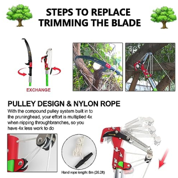 ELIXRION 7-27ft Pole Saw for Effortless Tree Trimming