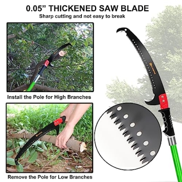 ELIXRION 7-27ft Pole Saw for Effortless Tree Trimming