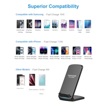 NANAMI Fast Wireless Charger Qi Certified 10W for All Smartphones