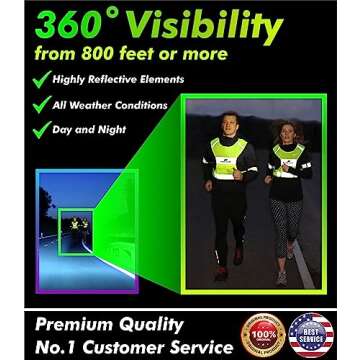 FREEMOVE Reflective Vest Running Gear + 2 Bands & Bag/Ultralight & Comfy Safety Vests with Front Zip...