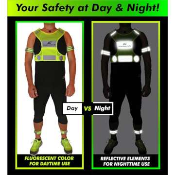 FREEMOVE Reflective Vest Running Gear + 2 Bands & Bag/Ultralight & Comfy Safety Vests with Front Zip Pocket > High Visibility Reflector > for Men, Women > Running, Dog Walking or Cycling