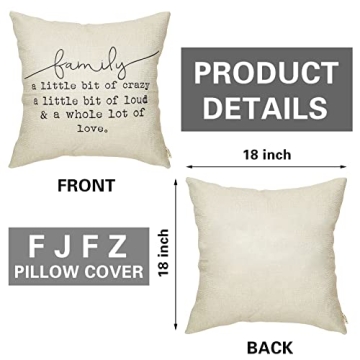 Fjfz Family Pillows, Farmhouse Decorative Cushion Covers