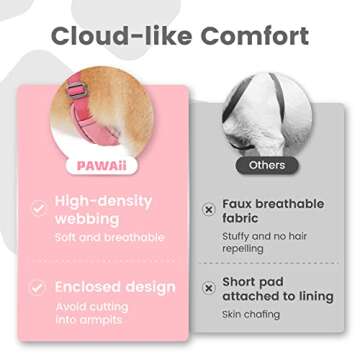 Pawaii Dog Harness for Small Dogs, Dog Harness with Pet ID Tag, No Choke Dog Harness, Adjustable Soft Padded Pet Vest with Easy Control Handle