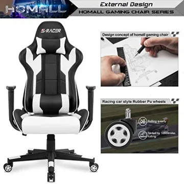 Homall Gaming Chair Ergonomic Adjustable Swivel Office Chair