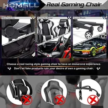 Homall Gaming Chair Ergonomic Adjustable Swivel Office Chair